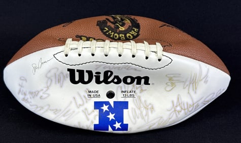 2001 NFC Pro Bowl Signed Football Refer to photos for signatures and condition information. 12 x 7
