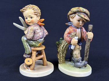 Hummel Figurines 308 386 Little Tailor Secret Path 5.75 and 5.5 inches tall. Free from damage.