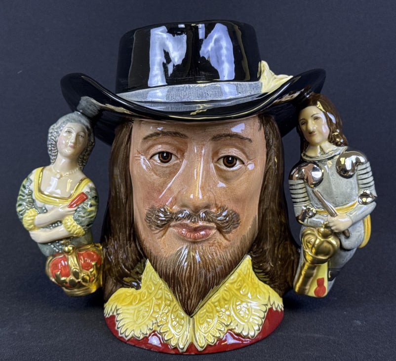 Royal Doulton Ceramic Mug D6917 King Charles I 7 inches tall by 9 inches wide. Free from damage. (1 of 6)