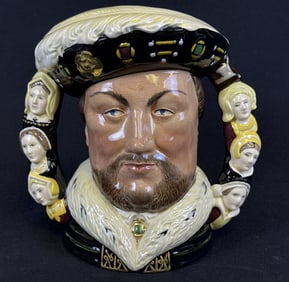 Royal Doulton Ceramic Mug D6888 King Henry VIII 7.5 inches tall by 8 inches wide. Free from damage.