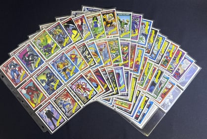 1990 Marvel Comics Trading Cards Complete Base Set & 4 Hologram cards. By Impel. In binder pages.
