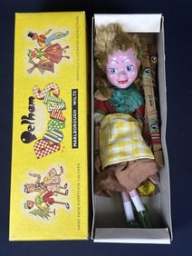Vintage Pelham Puppets Marionette In original box measuring 13 x 4 x 3 inches. Please see photos for