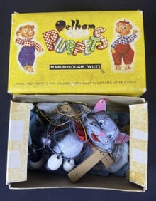 Vintage Pelham Puppets Cat Marionette In original box with instructions. 6.5 x 3 x 4 inches. Please