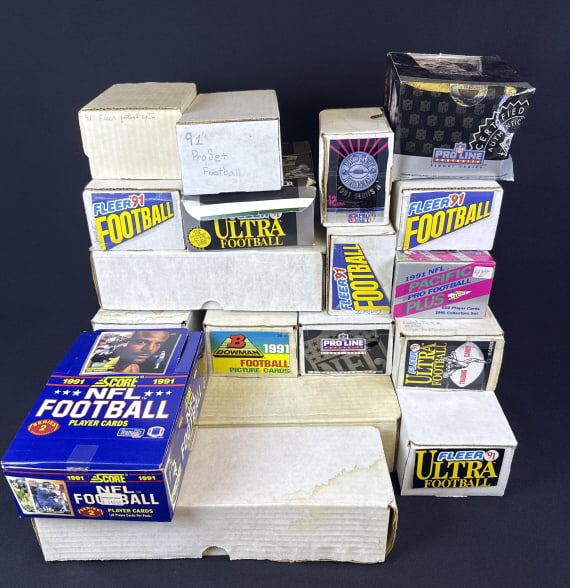 1991 NFL Football Cards Collection Description Multiple brands/sets. 21 boxes. 15 x 15 x 15 inches (1 of 2)