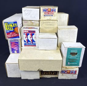 1989-1992 Basketball Card Collection 21 boxes. Multiple brands and sets. 22 x 16 x 15 inches total