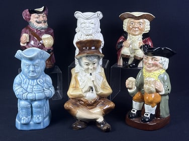 Six Toby Jugs Royal Doulton Tony Wood Kingston Between 7-8 inches tall each. Please see photos for