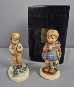 Goebel Hummel Figurines I Wonder 486 in Box & Bird Watcher 300