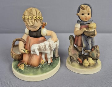 Goebel Hummel Figurines Feeding Time 199 & Favorite Pet 361