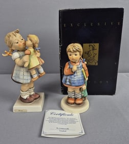 Goebel Hummel Figurines I Wonder 486 with Box & Kiss Me 311