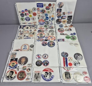 Assorted Political Pinback Buttons Kennedy & Harris