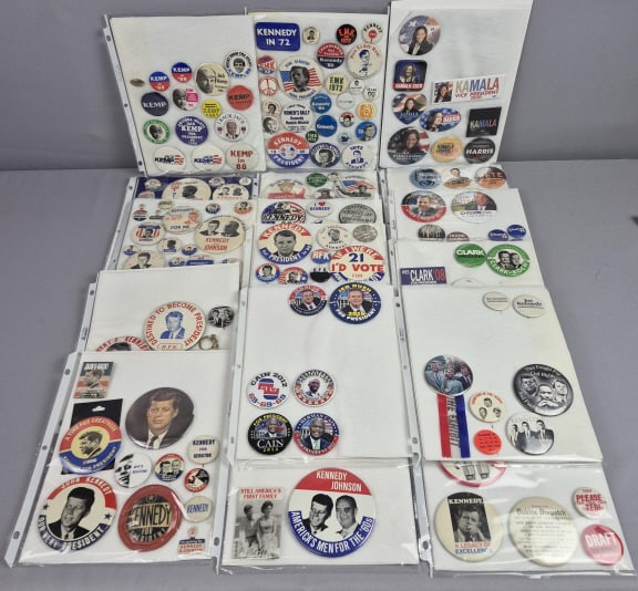Assorted Political Pinback Buttons Kennedy & Harris (1 of 7)