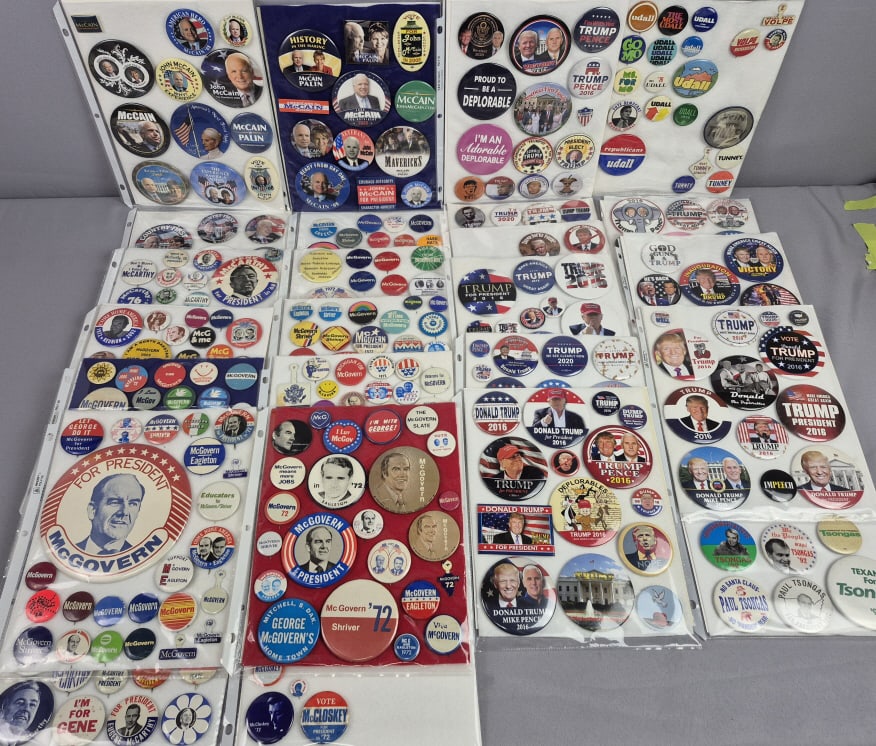 Assorted Political Pinback Buttons McGovern McCain Not all inspected. Please see images for details (1 of 8)