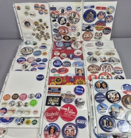 Large Assorted Political Pinback Buttons McCain Kerry