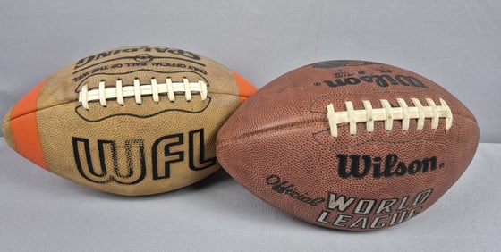 Vintage WFL World League Spalding & Wilson Footballs