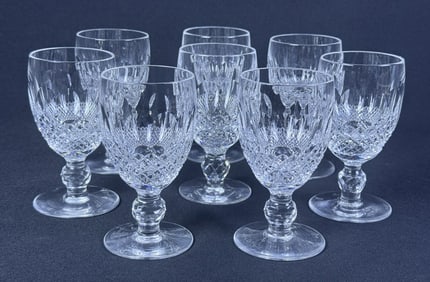 Waterford Crystal Colleen Short Claret Glasses Short stem. 8 glasses measuring 4.5 x 2.25 inches