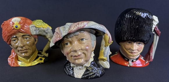 Royal Doulton Ceramic Character Mugs 7-8.5 inches tall. 6-7 inches wide. Free from damage.