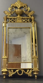 Vintage Carved Ornate Wall Mirror Gold 44 inches tall by 19 inches wide. Scratches scuffs and dents