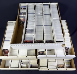 Basketball Card Collection Upper Deck Fleer 90-94 5 boxes. Measuring approximately 25 x 16 x 16