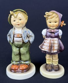 Hummel Figurines Hello World & Which Hand #429 Hello World stands 5.25 inches tall, includes box.