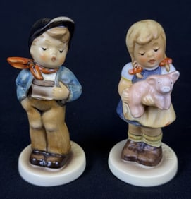 Hummel Figurines Pigtails & Lucky Fellow #2052 Pigtails stands 3.5 inches tall. #560 Lucky Fellow