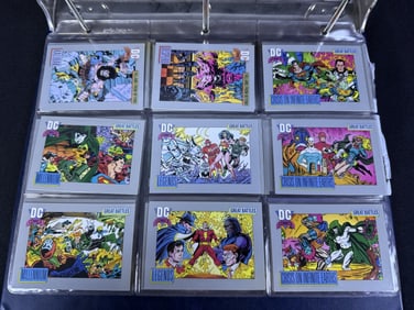 1991 DC Cosmic Cards Collection. Incomplete. In binder. Includes some hologram cards. 12 x 12 x 3
