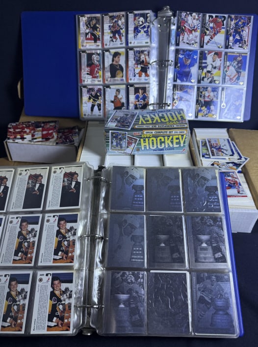 Hockey Card Collection 90-94 Upper Deck Pro Set And Topps 2 binders 5 boxes. 16 x 10 x 17 inches (1 of 6)
