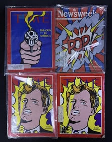 Vintage Time Newsweek Roy Lichtenstein Covers 1966 and 1968. 11 x 8.5 inches each. Signs of age/use.