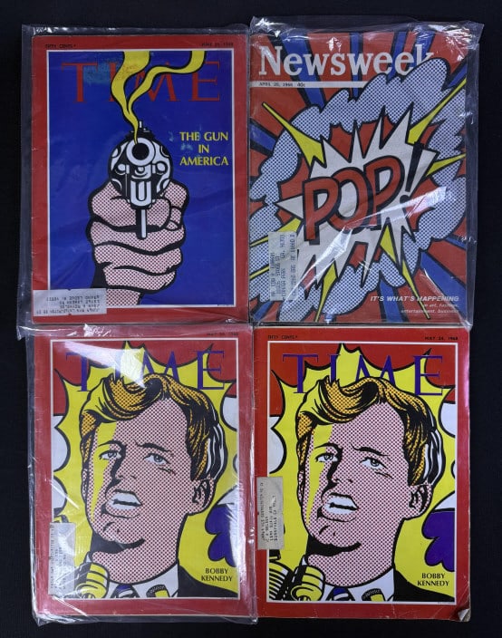 Vintage Time Newsweek Roy Lichtenstein Covers 1966 and 1968. 11 x 8.5 inches each. Signs of age/use. (1 of 7)