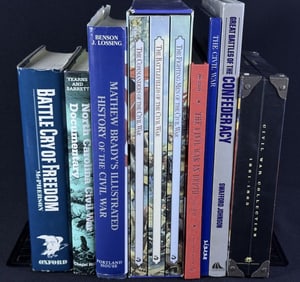 Civil War Books Set of Nine Please see photos for included titles, publishing information and