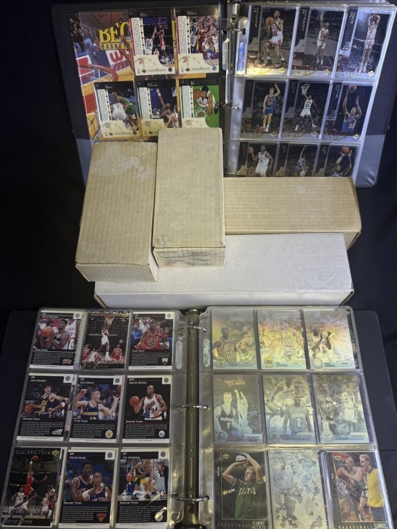 Basketball Trading Cards Collection Upper Deck, Hoops, SkyBox, Fleer 90-94. 18 x 16 x 4 inches total (1 of 4)