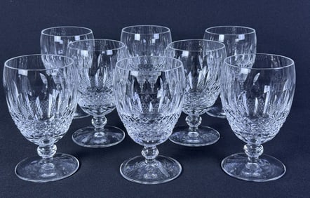 8 pc Waterford Crystal Goblets 5.25 x 3 inches each. Free from damage.