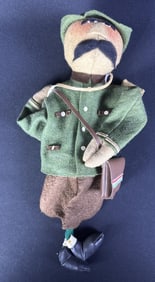 Vintage German Hunter Felt Hand Puppet 15 x 8 inches. Please refer to photos for further details.