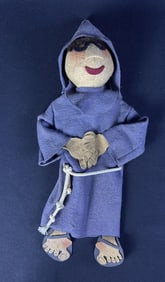 Vintage Felt Monk Hand Puppet 18 x 9 inches. Please refer to photos for further details and