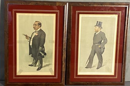 Antique Vanity Fair Book Plates Two Spy book plate lithographs from antique issues of Vanity Fair