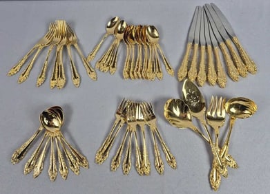 Vintage Community Gold Plated Flatware Set 52 Pieces
