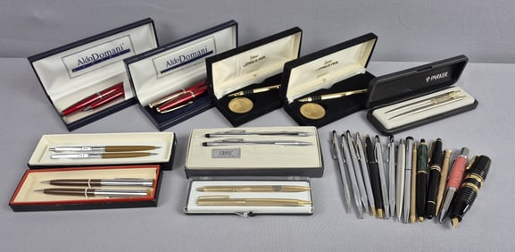 Mixed Lot Vintage Ball Point Pens & Pencils Including Cross