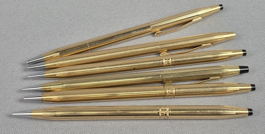 6 Cross Pens & Pencils Gold Filled Please see images for details regarding the condition.: Please see images for details regarding the condition.
