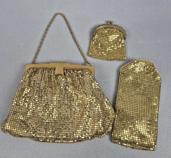 Vintage Gold Tone Metal Mesh Purses Bags Largest one marked Whiting & Davis (1 of 12)