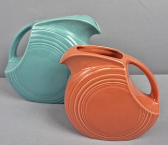 Vintage Pair of Fiestaware USA Disc Pitchers Free from damage. Please see images for details