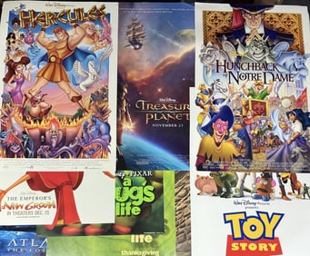 Disney & Pixar Animated One Sheet Movie Posters 27 x 40 inches double sided. From closed movie