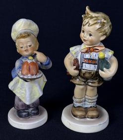 Hummel Figurines 128 Baker 399 Valentine Joy 5 and 5.5 inches tall. Free from damage. Crazing