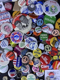 Mixed Lot Vintage & Modern Political Buttons Early 1900s to 2024. Approximately 12 x 5 x 3