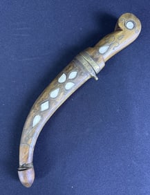 Antique Shibriya Dagger w Wooden Scabbard 12 inches long. Please see photos for item details and