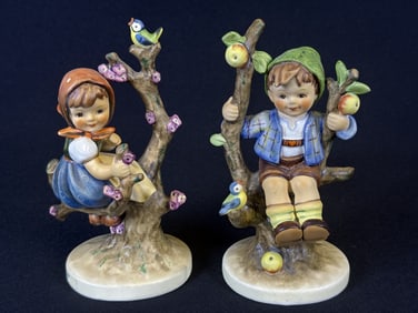 Hummel Figurines Apple Tree Girl & Boy 141 142 6 inches tall by 3.5 inches wide. Free from damage