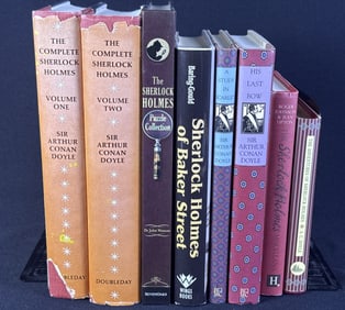Sherlock Holmes Books Set of 8 Please refer to photos for included titles and condition information.
