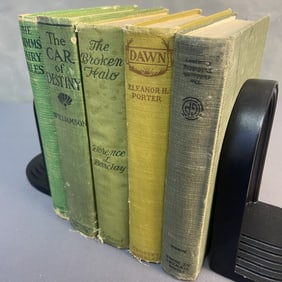 Green Covered Vintage & Antique Books Set of 5 Peggy Stewart at Home by Gabrielle E Jackson.