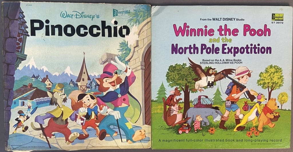 Disney Vinyl Records Pinocchio & Winnie the Pooh Winnie the Pooh and the North Pole Expotition. (1 of 13)