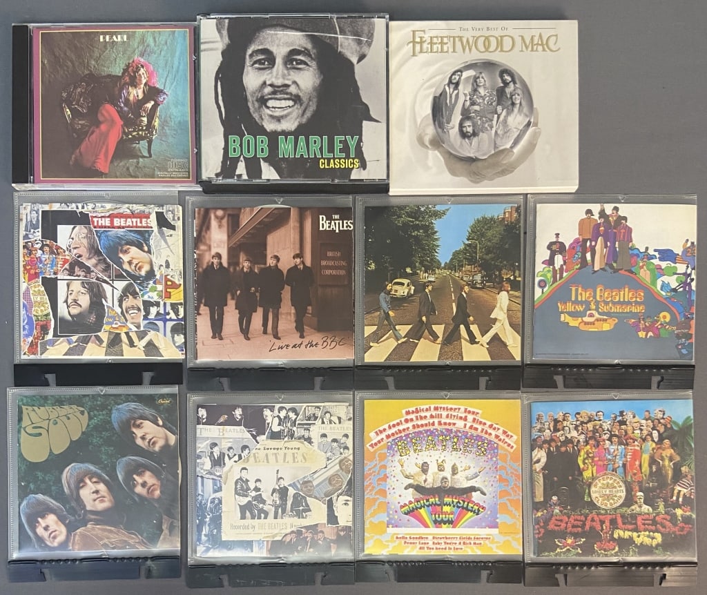 Compact Discs Beatles Bob Marley Janis Joplin Lot includes Bob Marley Classics, Pearl by Janis (1 of 8)