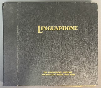Antique Linguaphone Shellac Records Set of five Linguaphone French language shellac records in