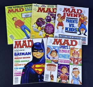 Vintage Mad Magazine Lot 1987-1990 Batman 5 issues. Please see photos for further information. 10.5